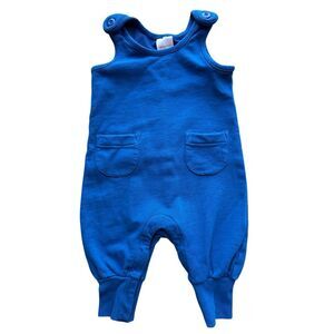 Hanna Andersson Baby Boy Blue French Terry Overalls Size 3-6 Months